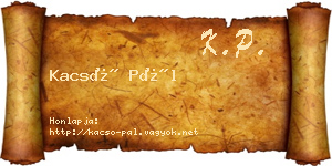 Kacsó Pál névjegykártya